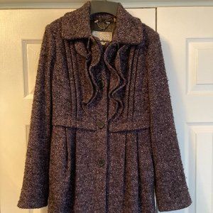 GUESS Bouclette Trench with Ruffle Details Size XS